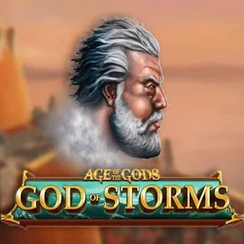Age Of The Gods: God of Storms slot logo by Playtech at Telbet Casino
